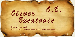 Oliver Bucalović vizit kartica